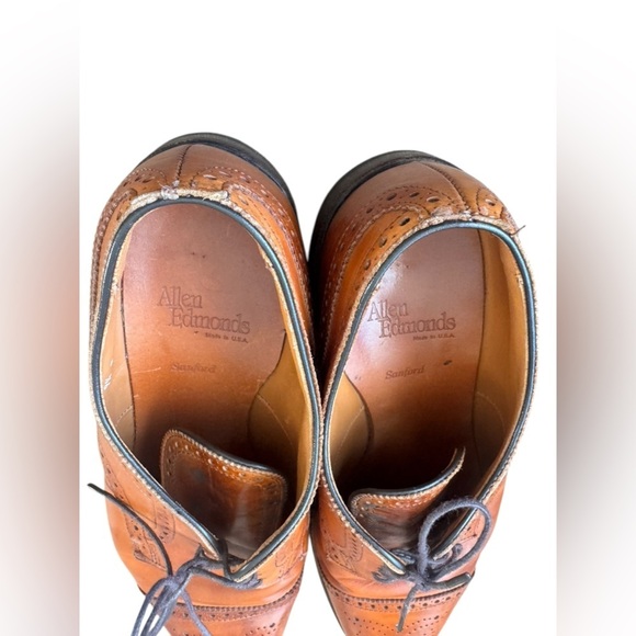 Allen Edmonds Sanford Men\'s Dress Shoes Brown Leather Size 9.5 D main image 4
